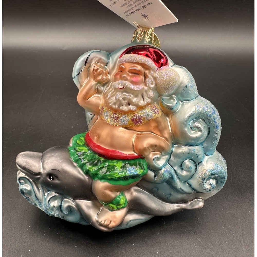 2001 CHRISTOPHER RADKO‎ DASH AWAY DOLPHIN 01-0083-0 SANTA ON DOLPHIN